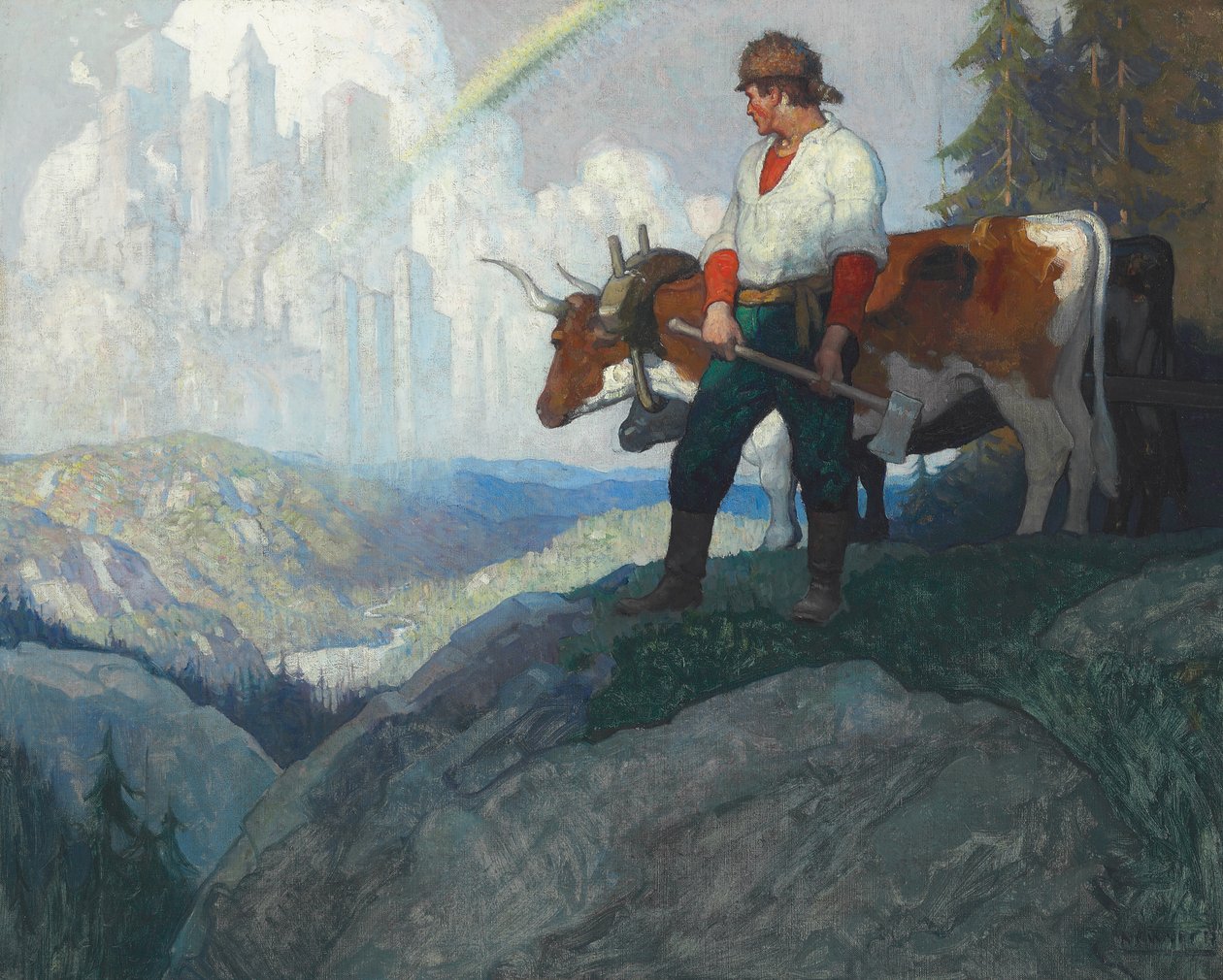 Öncü ve Vizyon, c.1918 (tuval üzerine yağlı boya) by Newell Convers Wyeth