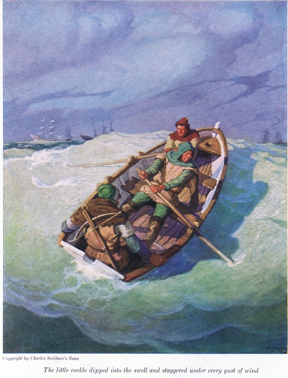 Küçük kırlangıç, kabarmaya daldı ve her rüzgarın altında sendeledi, 1916 by Newell Convers Wyeth