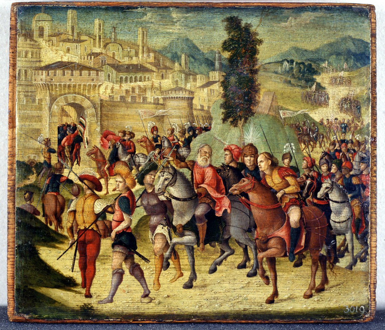 Roma tarihinden bir sahne (ahşap üzerine tempera) by Niccolo the Younger Giolfino