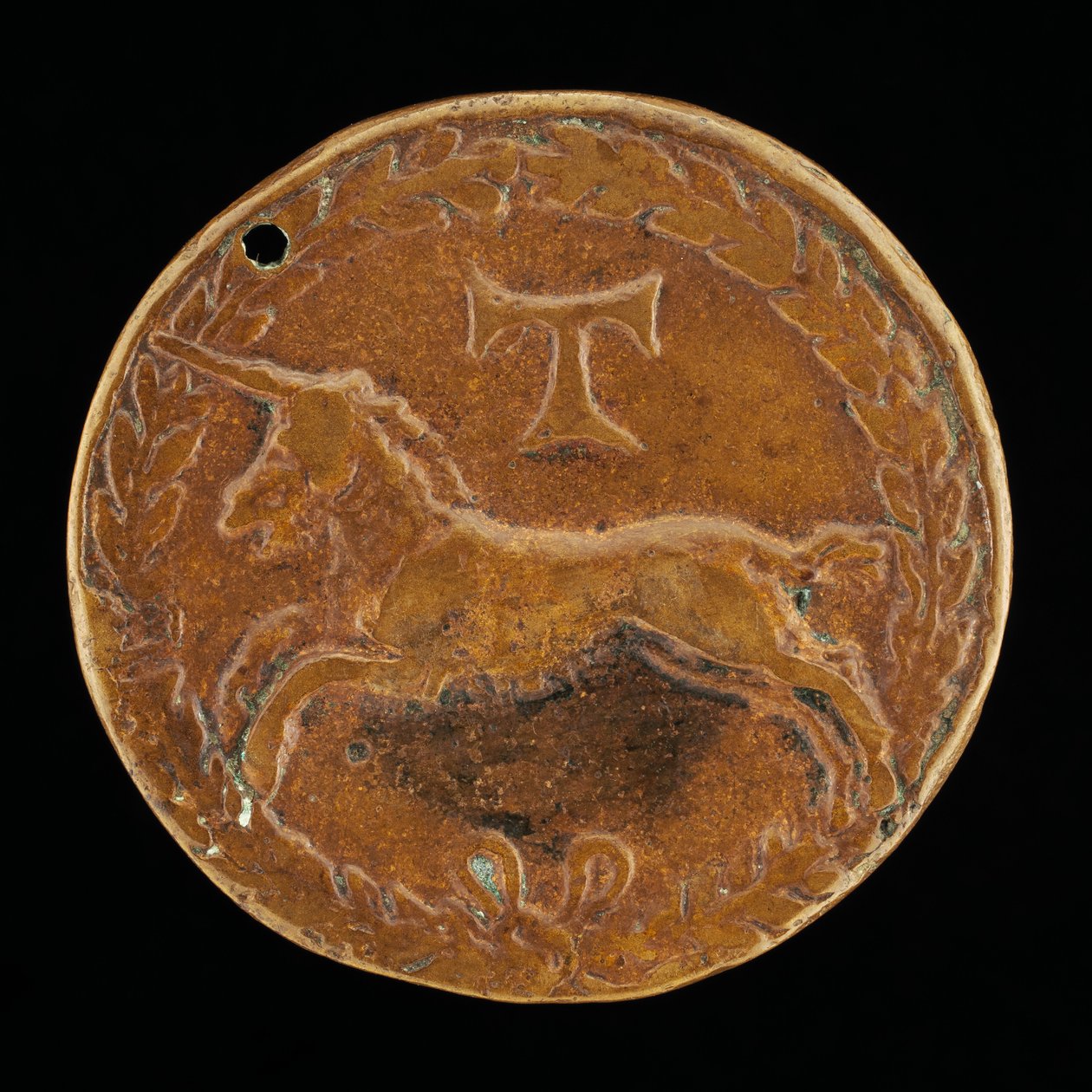Unicorn ve Tau-Cross [ters], c. 14801486. by Niccolo Fiorentino