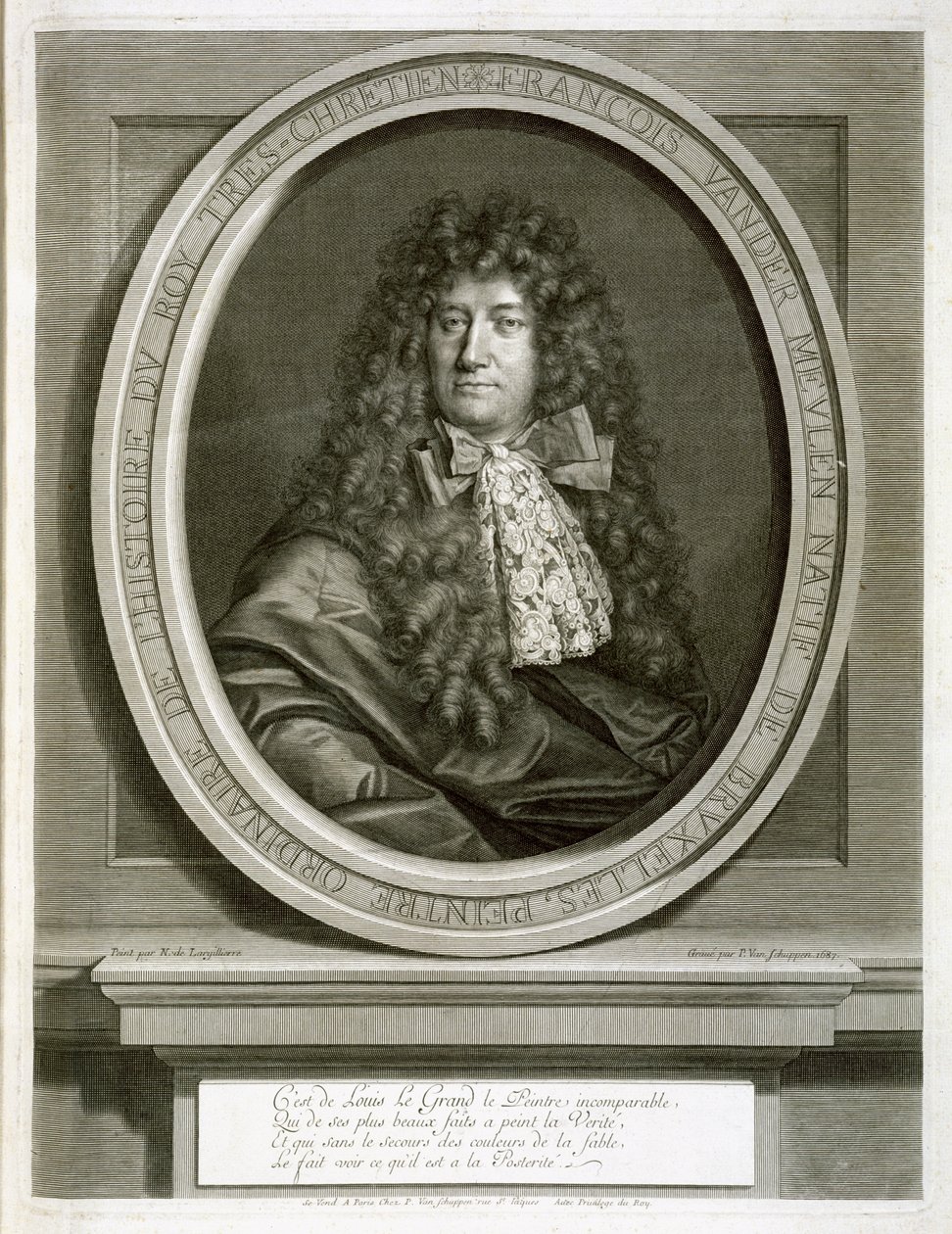 Adam Frans van der Meulen, Pierre Louis van Schuppen (1627-1702) 1687 tarafından oyulmuş by Nicolas de Largillière