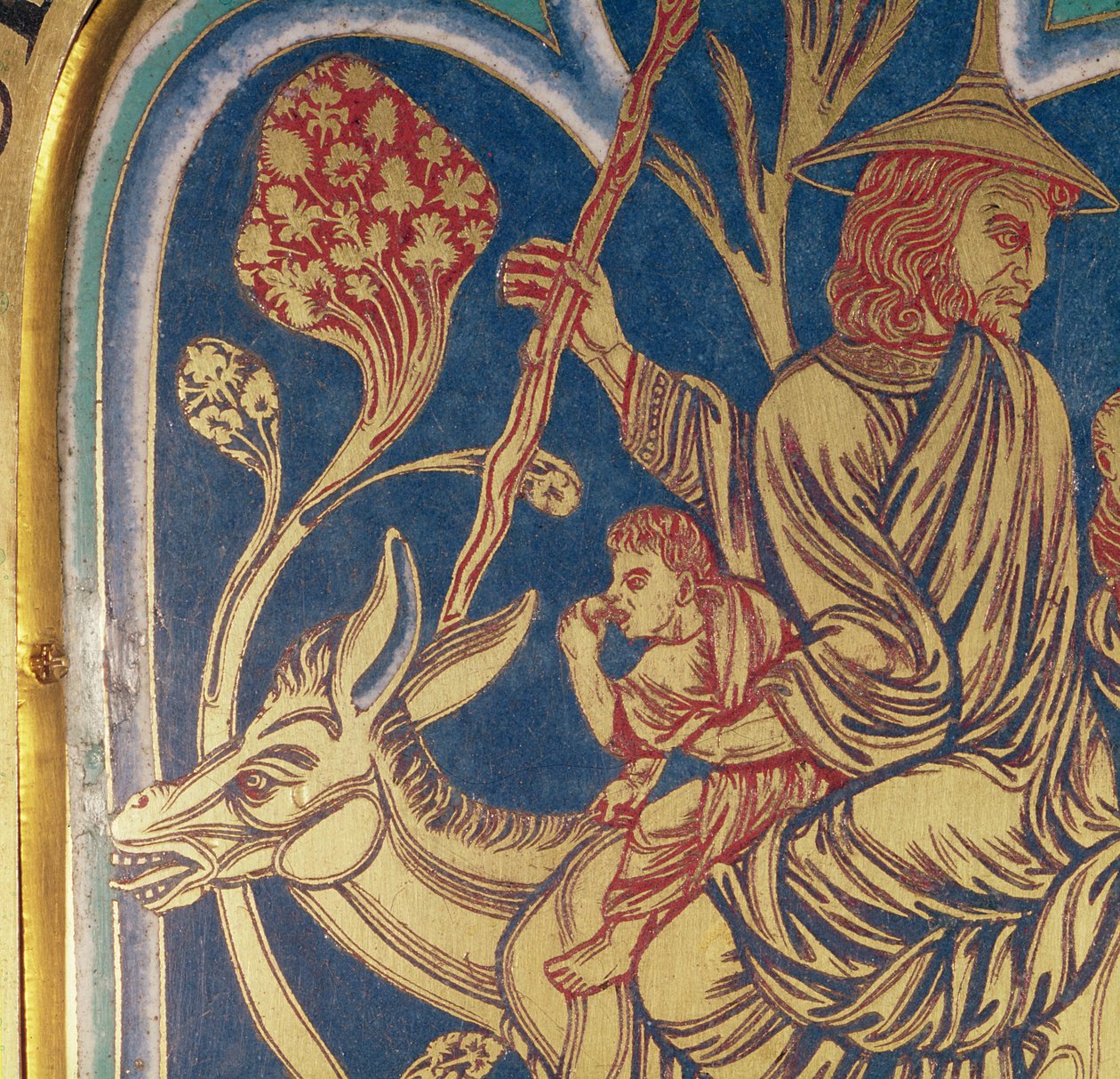 Verduner Sunağı, bir panel bordür detayı, 1181 champleve emaye işi by Nicholas of Verdun