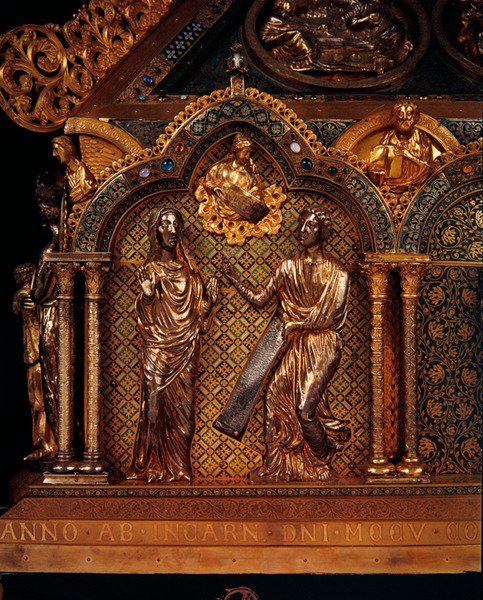 Müjde, 1205 (ahşap üzerine gümüş yaldız, bakır yaldız, emaye ve telkari) by Nicholas of Verdun
