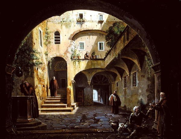 Kuyunun Yanında (tuval üzerine yağlıboya) (çifti için bkz. 228125) by Nicholas Ambroise Chatelin