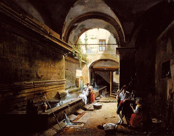 The Friary Wash House (tuval üzerine yağlı boya) (çifti için bkz. 228124) by Nicholas Ambroise Chatelin