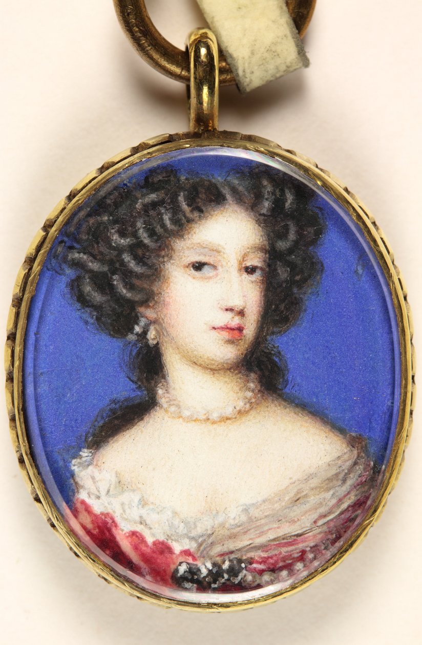 Mary Of Modena (parşömen üzerine suluboya) by Nicholas Dixon