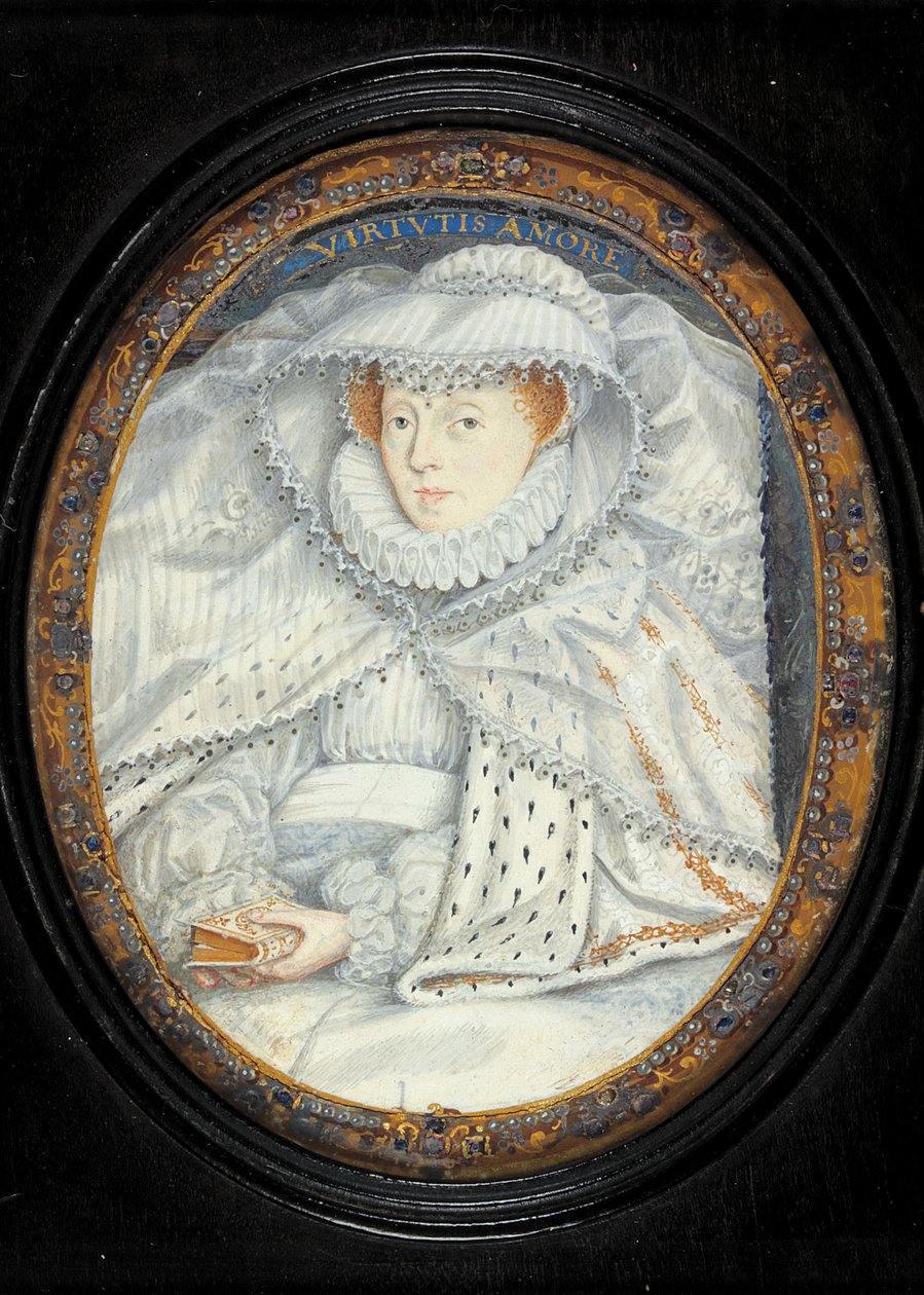 Geleneksel Olarak İskoç Kraliçesi Mary Olarak Tanımlanan Bir Kadın (parşömen üzerine suluboya) by Nicholas Hilliard