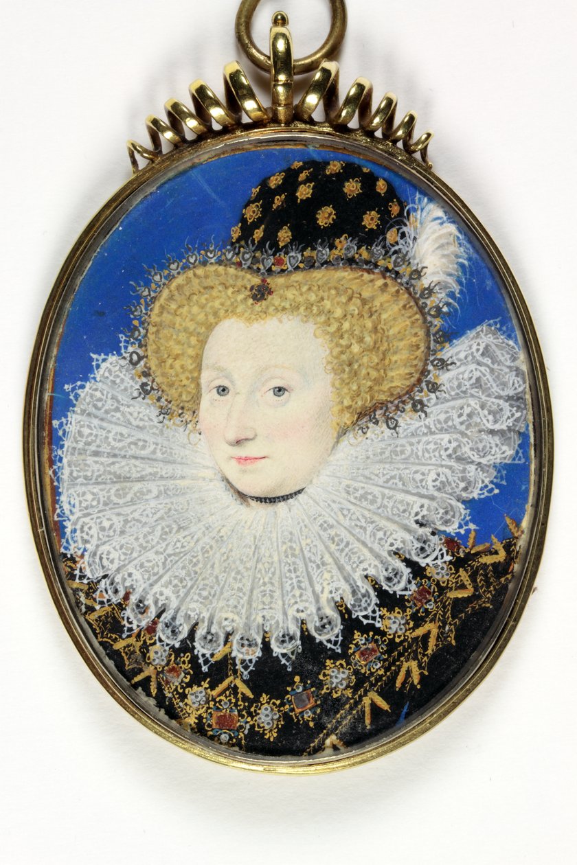 Geleneksel olarak Anne, Lady Hunsdon olarak tanımlanan bir bayan (parşömen üzerine suluboya ve gövde rengi) by Nicholas Hilliard