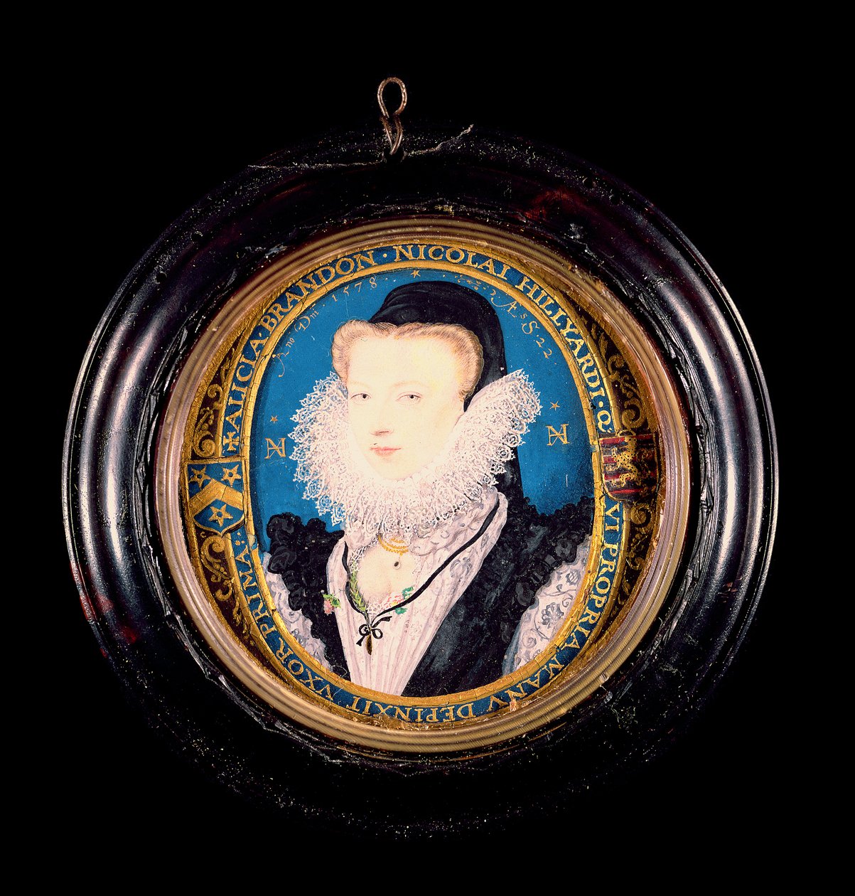 ಆಲಿಸ್ ಬ್ರಾಂಡನ್, ಶ್ರೀಮತಿ ಹಿಲಿಯಾರ್ಡ್, 1578 (ಡಬ್ಲ್ಯೂಸಿ ಆನ್ ವೆಲ್ಲಂ) ಟರ್ಕ್ by Nicholas Hilliard