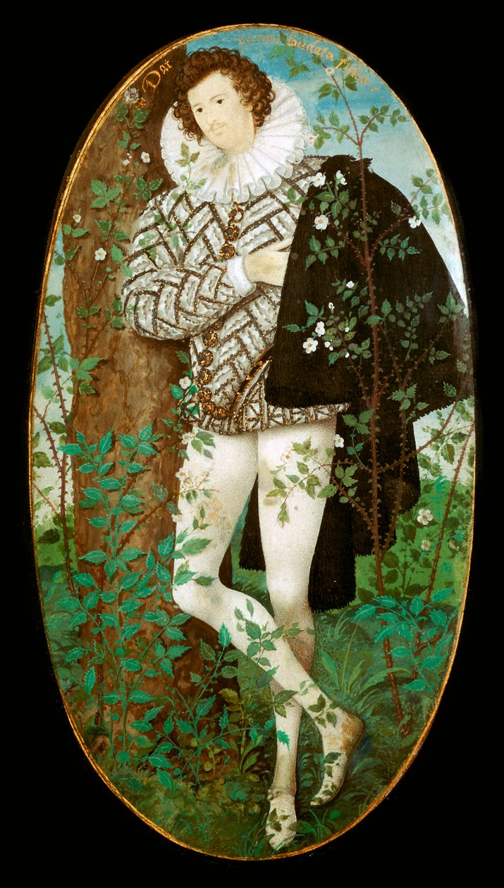 Genç bir adamın minyatür portresi, 16. yüzyıl by Nicholas Hilliard