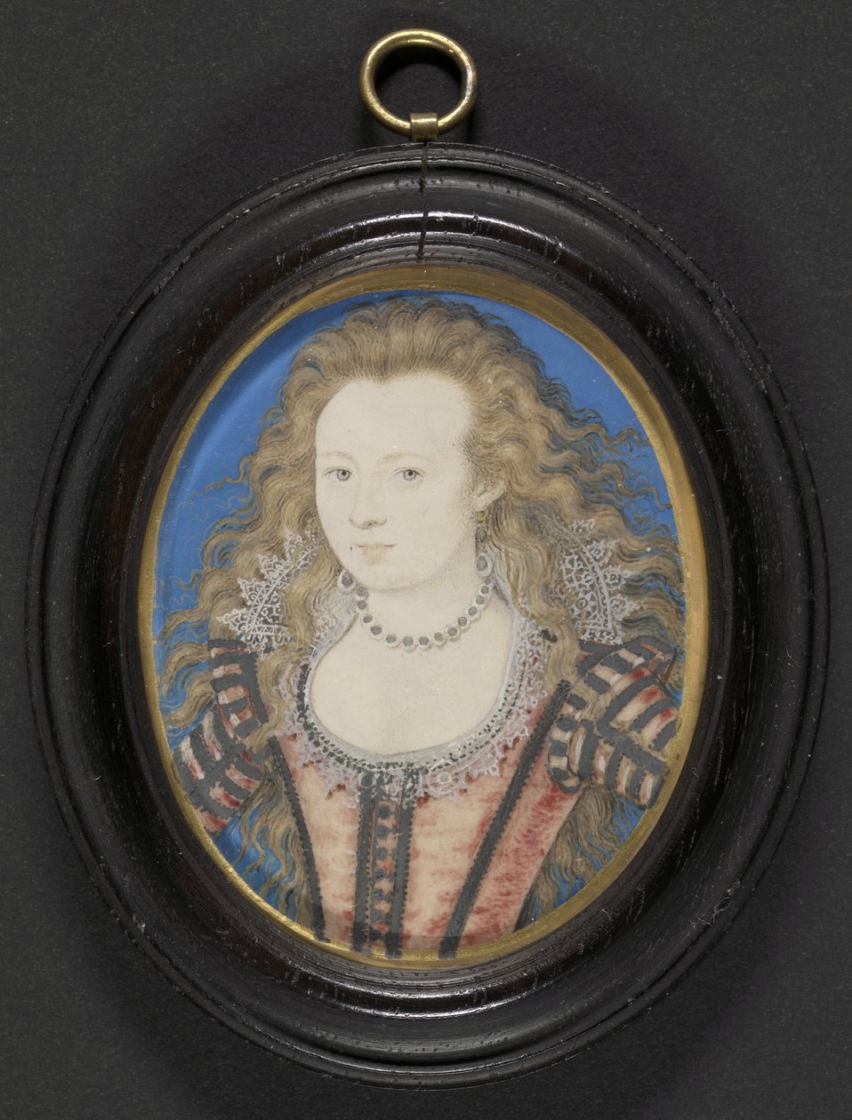 Bir Hanımefendinin Portresi, c.1605-10 (kart üzerine serilmiş parşömen guaj boyası) by Nicholas Hilliard