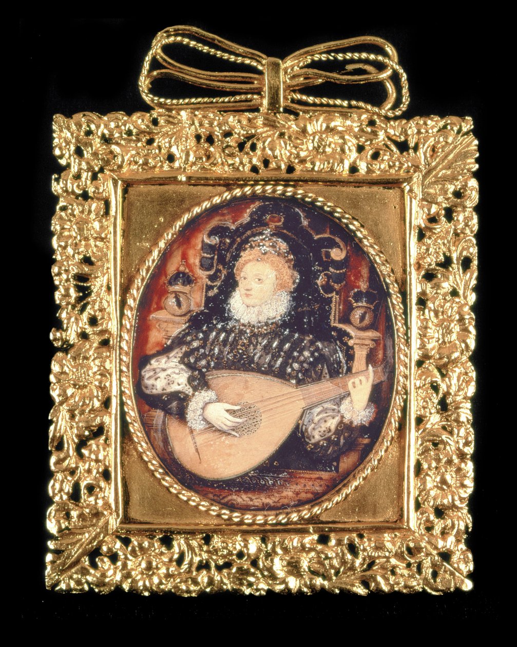 Kraliçe I. Elizabeth ud çalıyor (ayrıca bkz. 3912) by Nicholas Hilliard