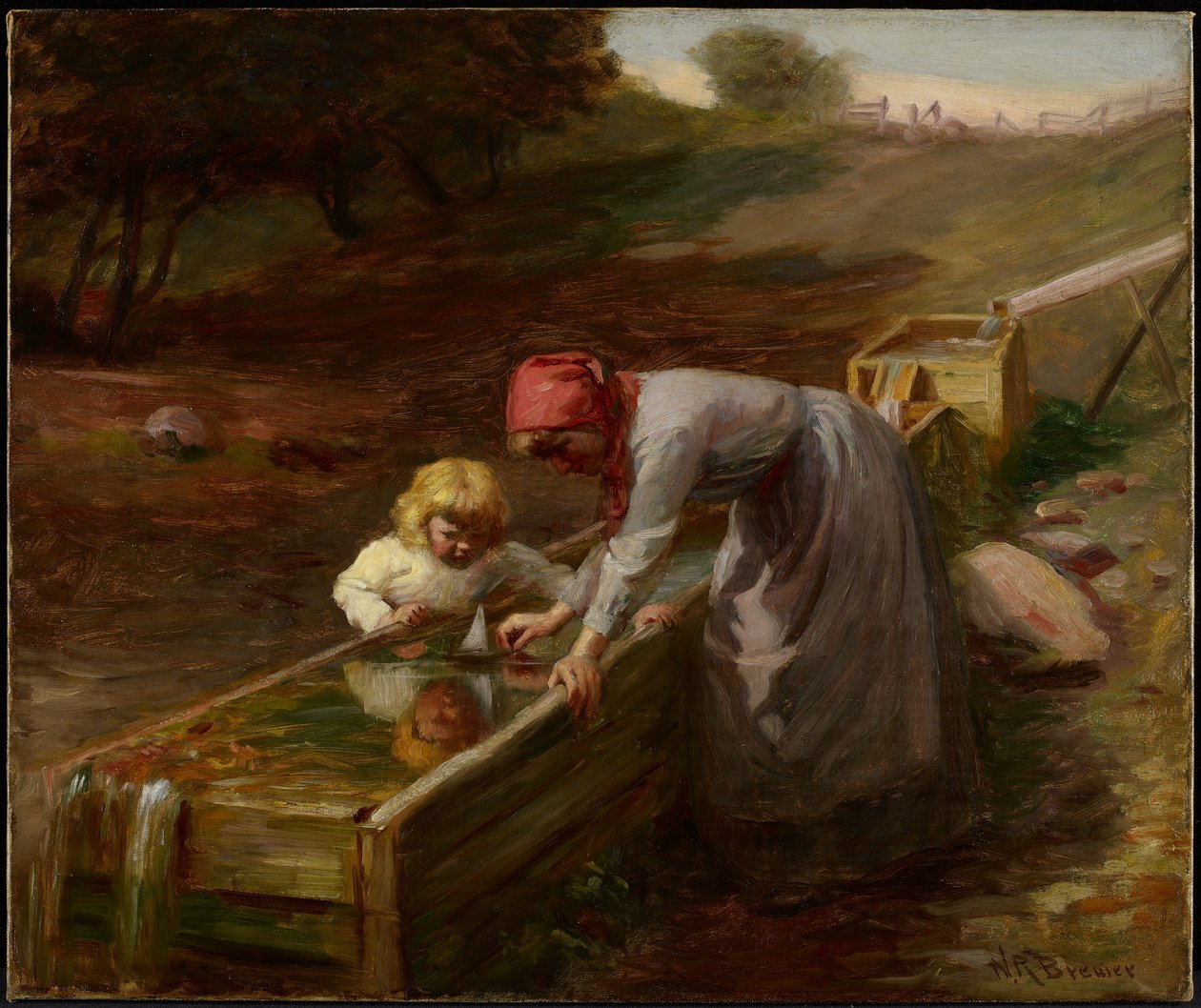 İlkbaharda, c.1895 (tuval üzerine yağlı boya) by Nicholas Richard Brewer