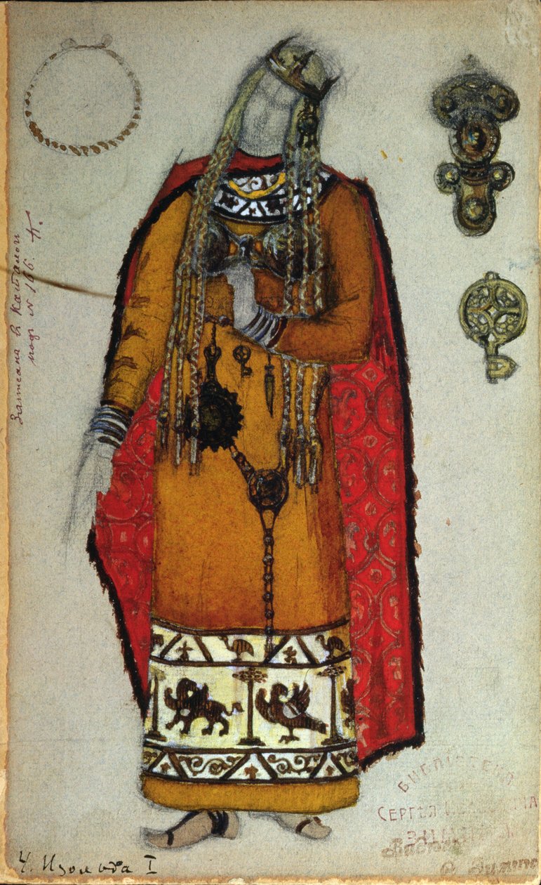 Wagner tarafından "Tristan ve Isolde" için kostüm tasarımı, 1912 by Nicholas Roerich