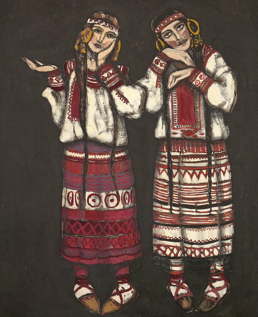 Bale için kostüm tasarımı Bahar Ayini Le Sacre du Printemps, I. Stravinski, 1930 by Nikolai Konstantinowitsch Roerich