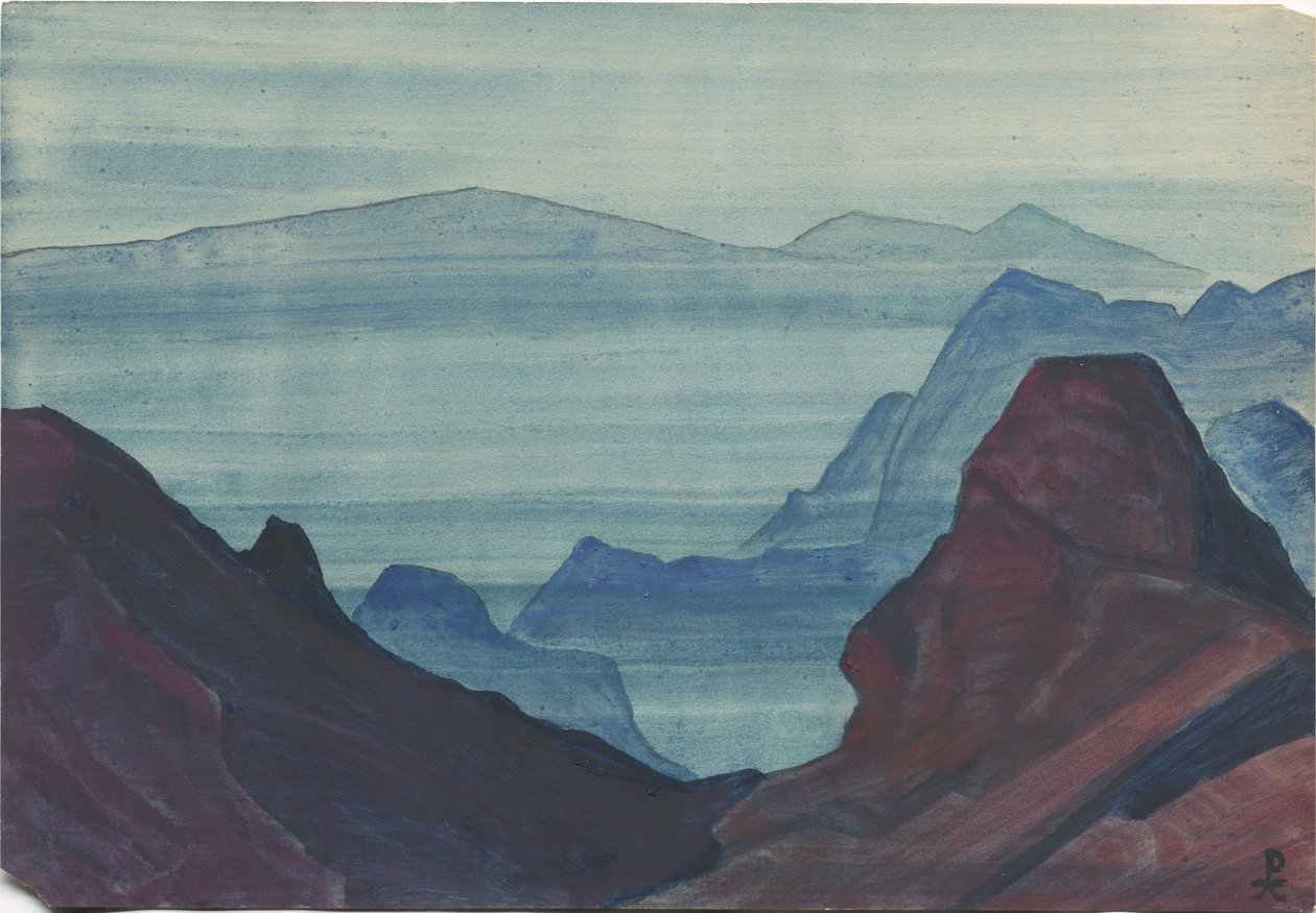 Himalayalar, albüm yaprağı, 1934 by Nicholas Roerich