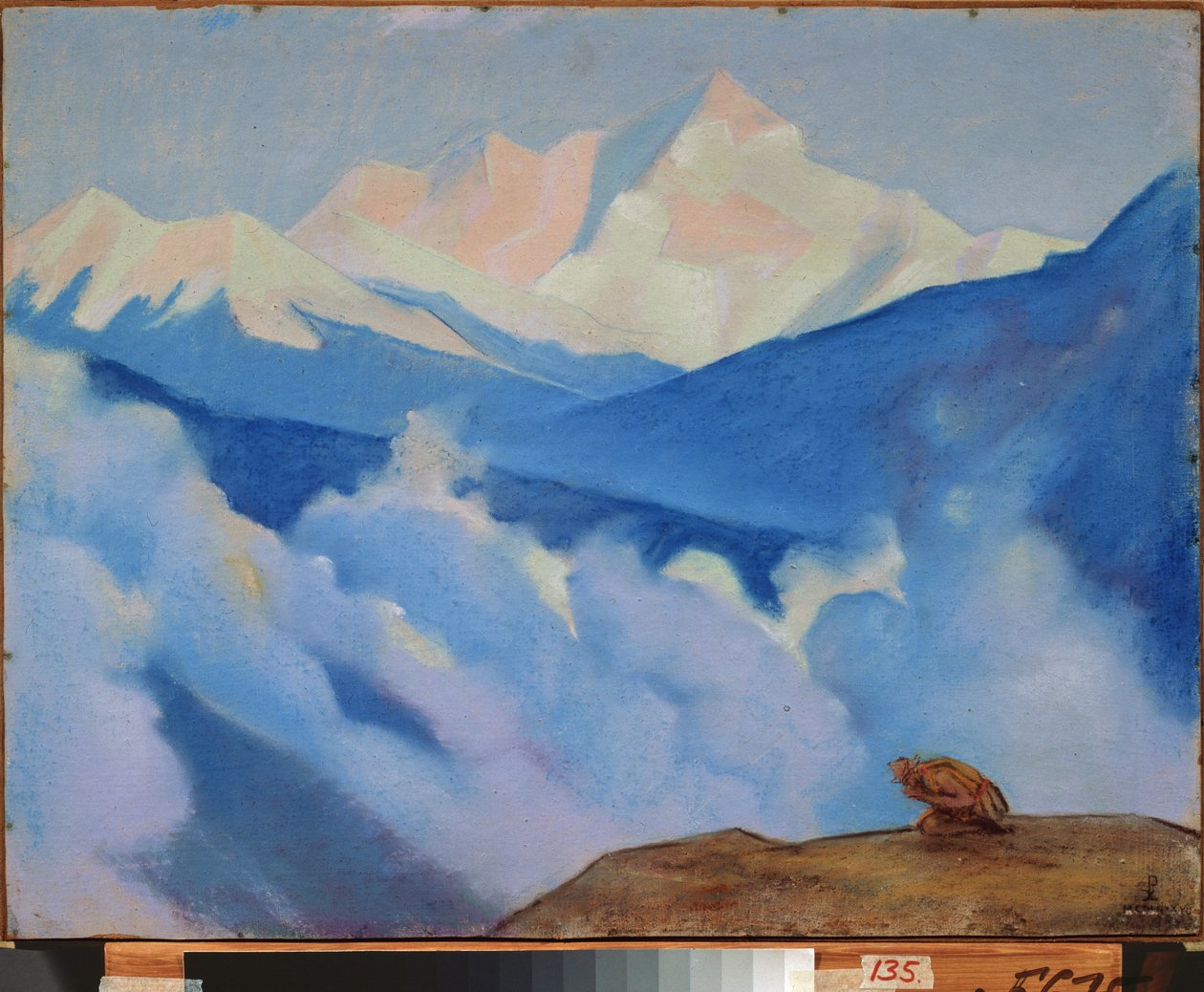 Himalayalar (Tibet). Nicholas Roerich (1874-1947), karton üzerine tempera çalışması by Nicholas Roerich