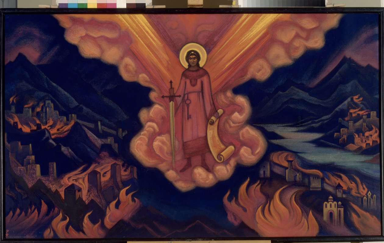 Son melek. Nicolas (Nicholas) Roerich (1874-1947), karton üzerine tempera çalışması by Nicholas Roerich