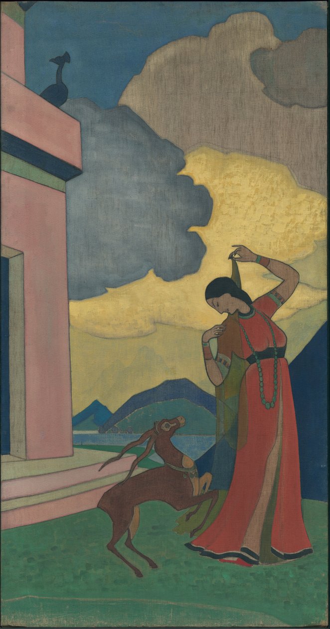 Sabahın Şarkısı, dekoratif pano, "Bilgelik Düşleri" serisi, 1920 by Nicholas Roerich