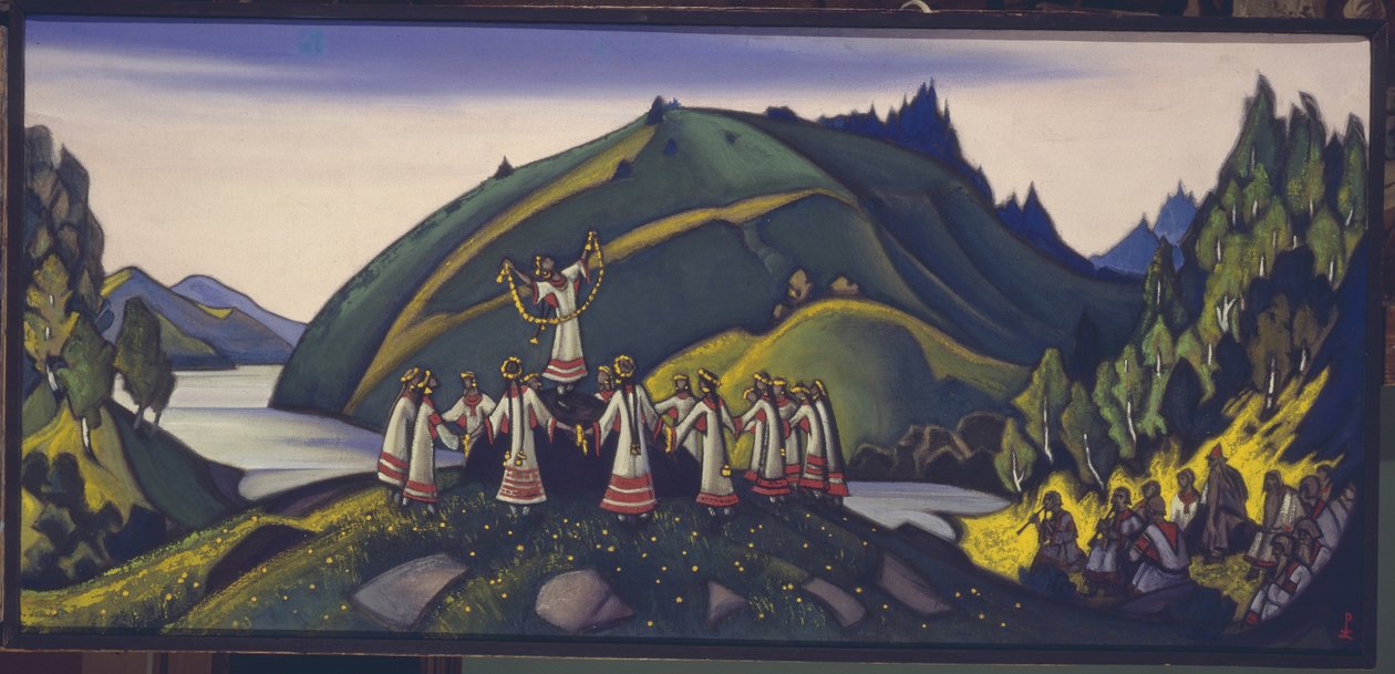 Bale için sahne tasarımı Bahar Ayini Le Sacre du Printemps, I. Stravinsky, 1945 by Nikolai Konstantinowitsch Roerich