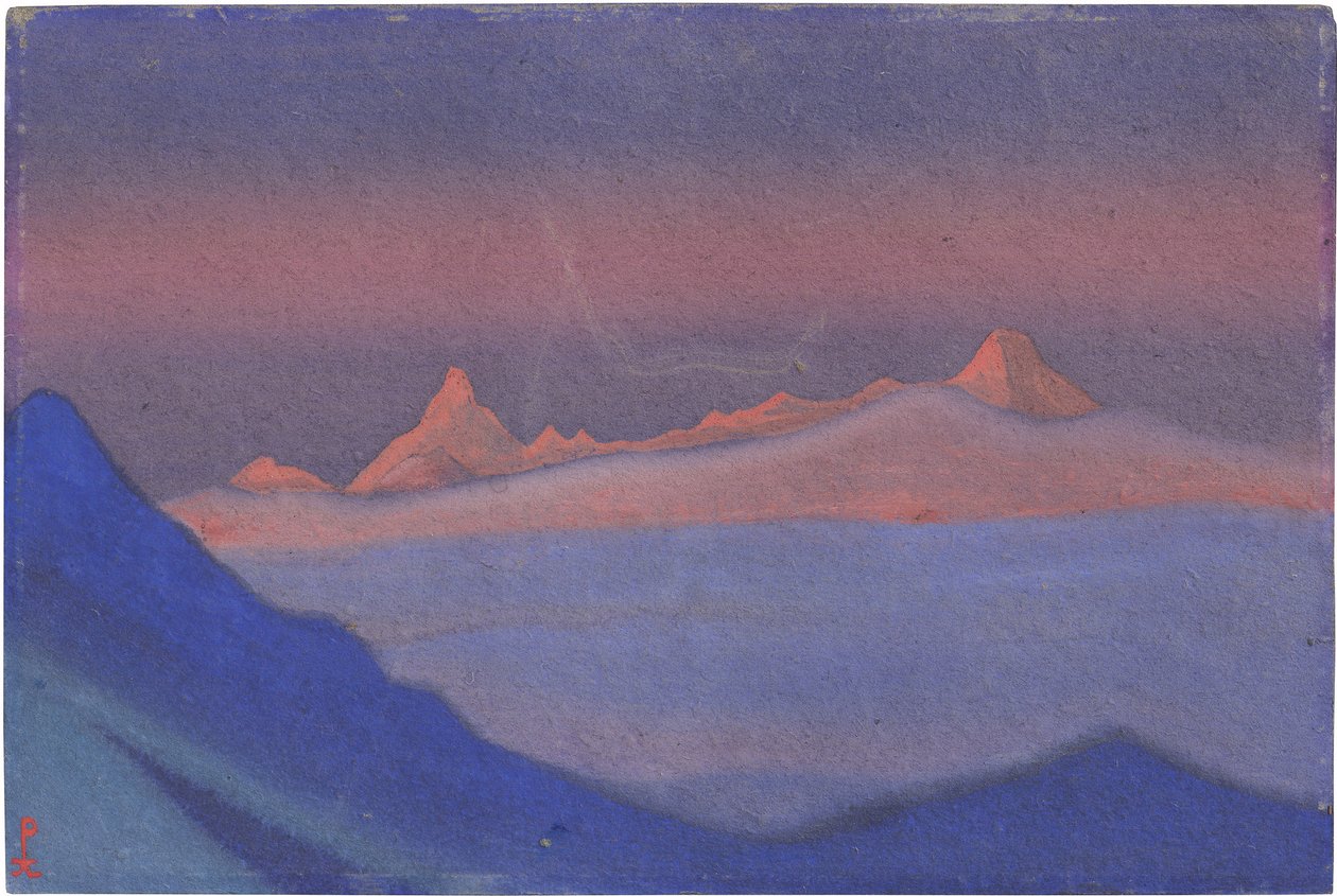 Tangla Roerich, Nicholas çifti (1874-1947). Karton üzerine damga, boyut : 30.5x4 by Nicholas Roerich