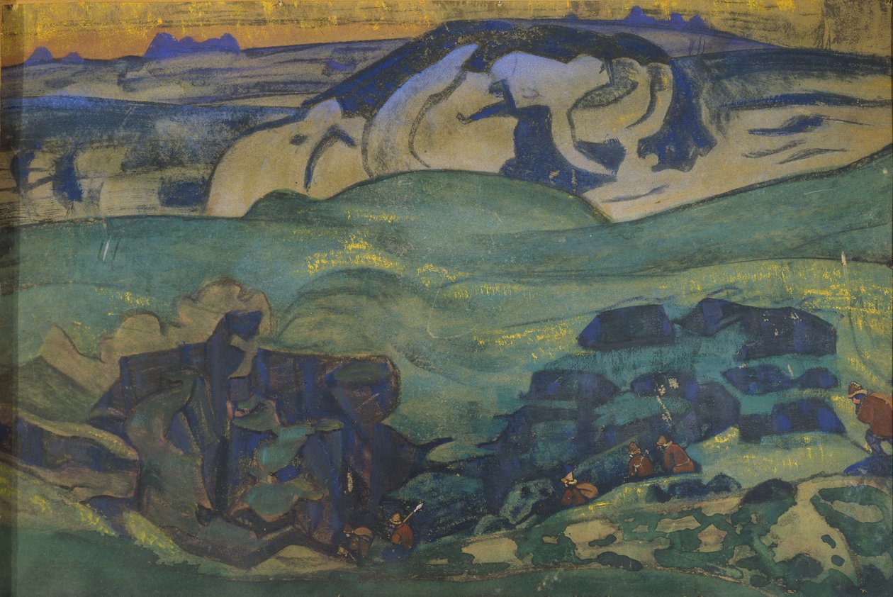 Tchud kabilesi yeraltına indi, 1913 by Nikolai Konstantinowitsch Roerich