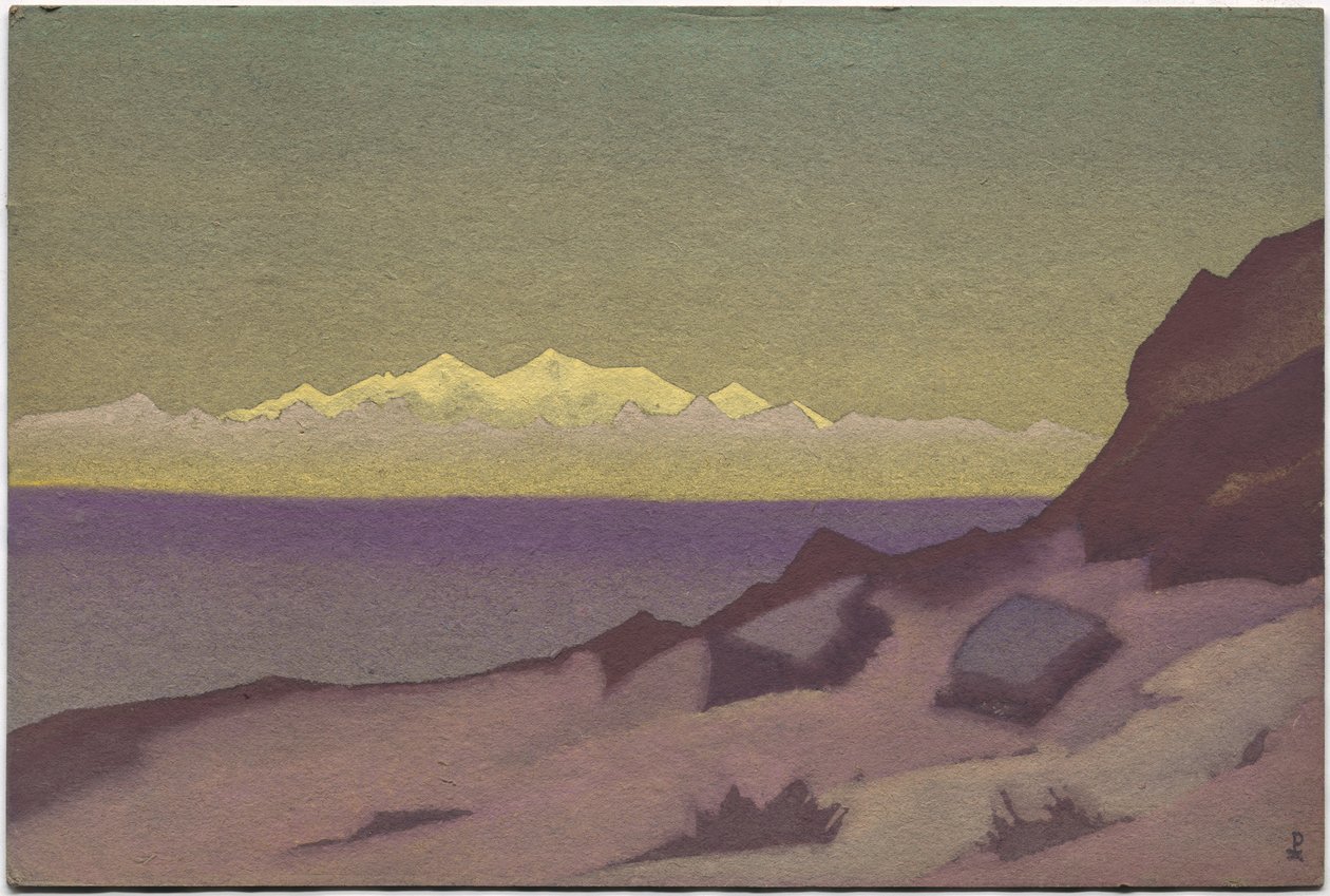 Tibet Sınırı, Tsaidam, 1936 by Nicholas Roerich