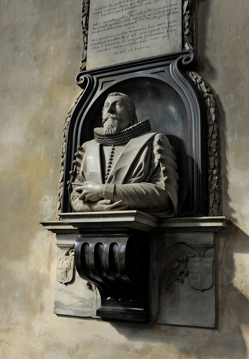 Hugo Barker Anıtı, 1632 (mermer) by Nicholas Stone