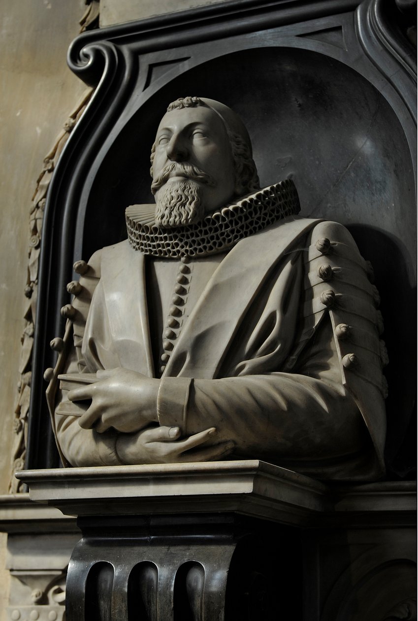 Hugo Barker Anıtı, 1632 (mermer) by Nicholas Stone