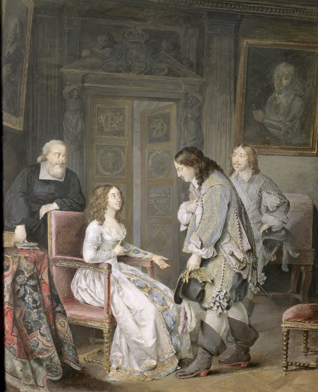 İsveç Kraliçesi Kristina (1626-89) ve İsveç Karl X Gustav (1622-60) 1793 by Niclas II Lafrensen