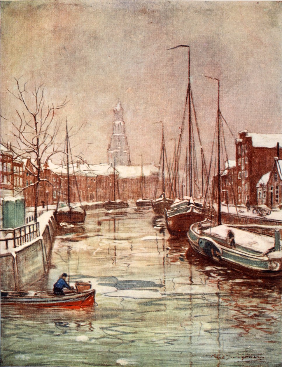 Kış Başlarında Bir Groningen Kanalı, 1904 by Nico Jungman