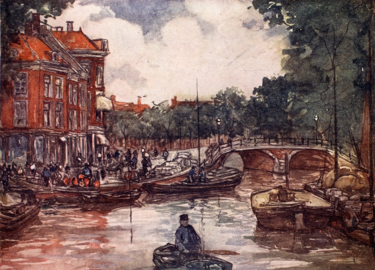 Balık Köprüsü, Leiden, 1904 by Nico Jungman
