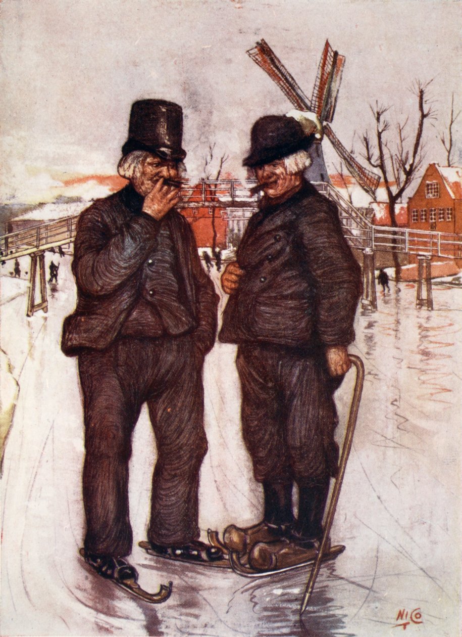 Paten Üzerinde Yaşlı Hollandalılar, 1904 by Nico Jungman