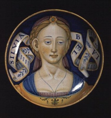 Belle donne serisinden Majolica kupası, 1525 by Nicolò Pellipario