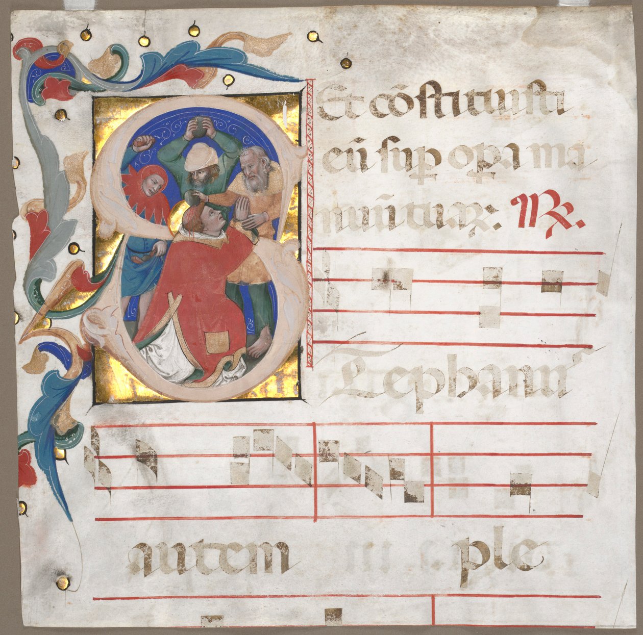 Tarihlendirilmiş İlk S ile Bir Antiphonary