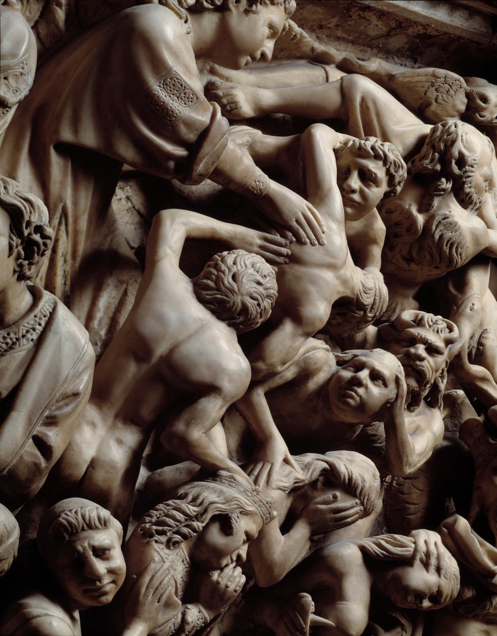 Gotik Sanat: Son Yargı, Cehennemde lanetliler, Minber kabartmalarından detay by Nicola Pisano