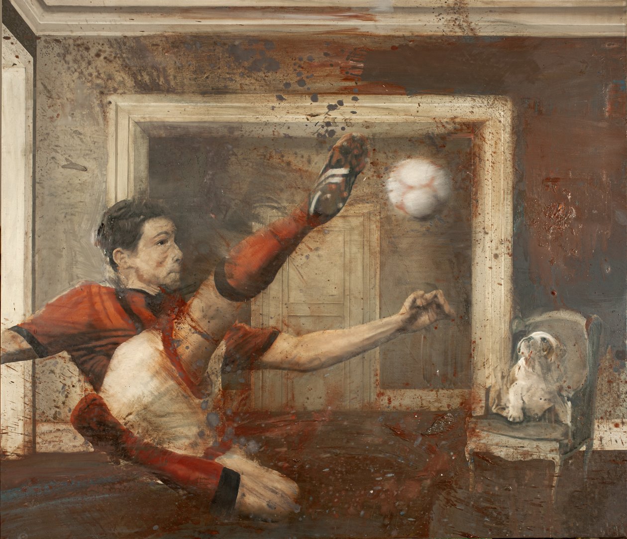 Köpek ile ters, 2015 (tuval üzerine yağlıboya) by Nicola Pucci