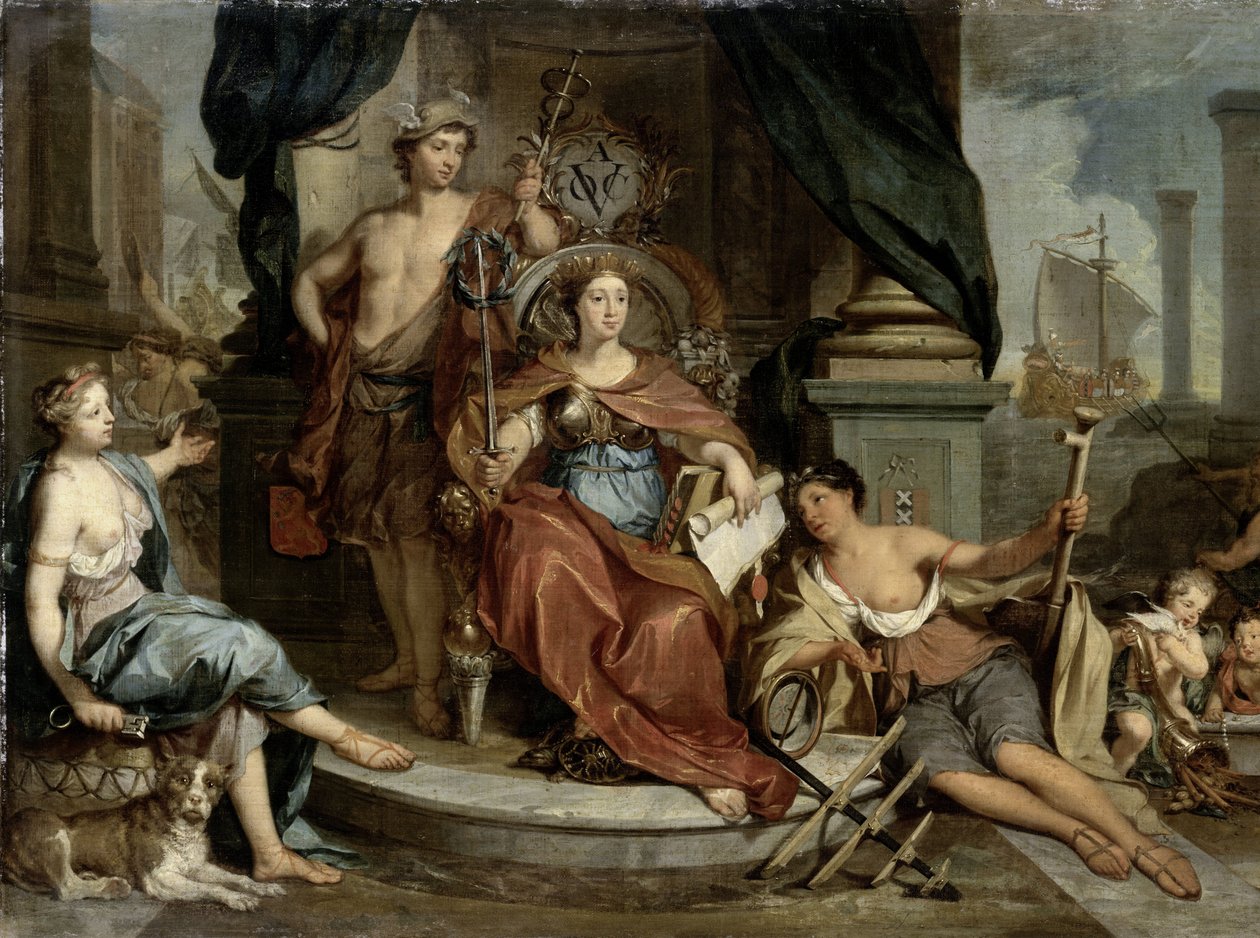 Hollanda Doğu Hindistan Şirketi Apotheosis (VOC Amsterdam Ticaret Odası Alegori) by Nicolaas Verkolje