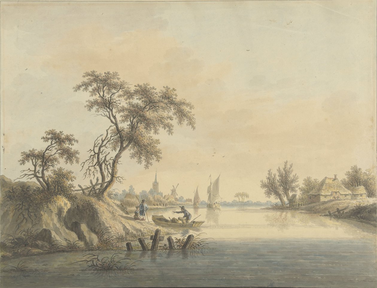 Elst aan de Maas köyünün görünümü by Nicolaas Wicart