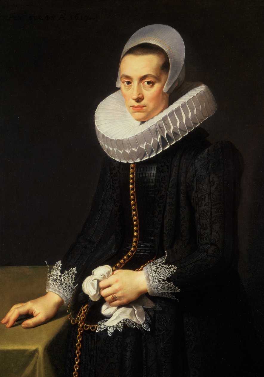 Siyah Elbiseli Bir Bayan Portresi by Nicolaes Eliasz
