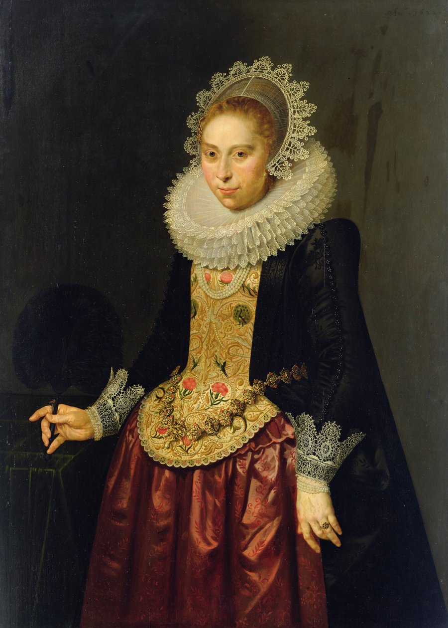 Genç Bir Hanımın Portresi, 1622 (meşe panel üzerine yağlı boya) by Nicolaes Eliasz