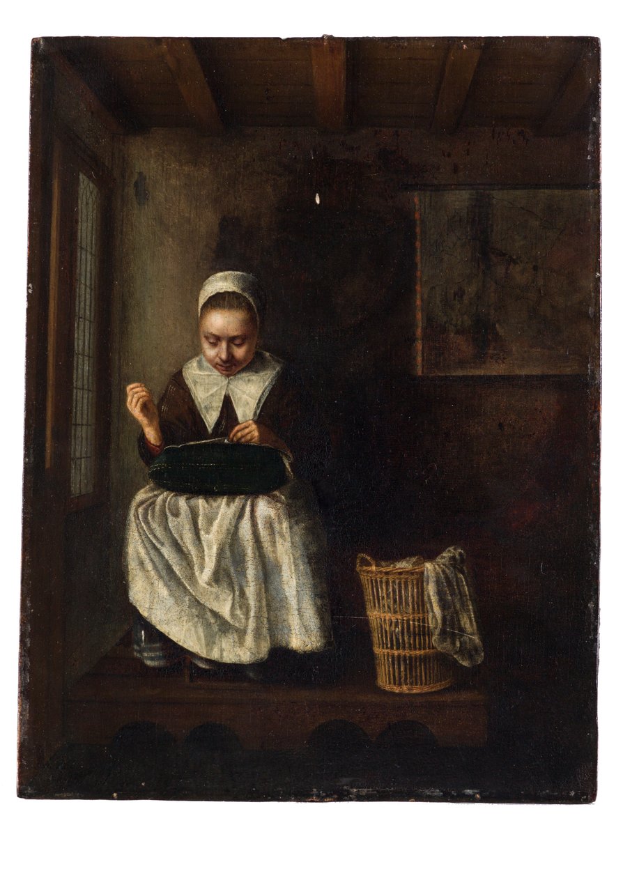 Bir Kız Dikiş by Nicolaes Maes