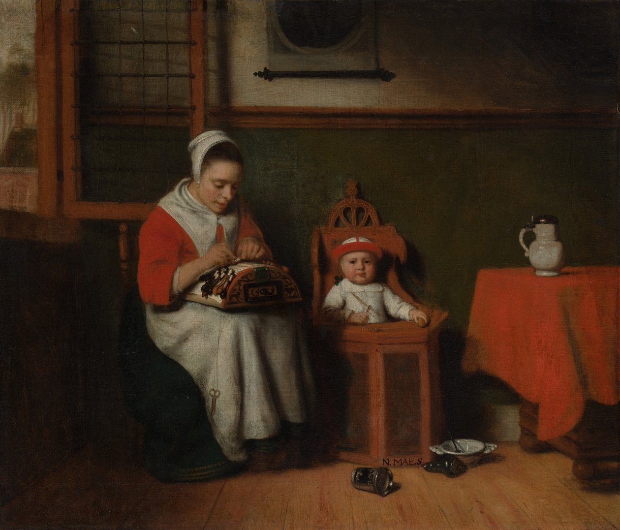 Dantelci, c.1656 by Nicolaes Maes