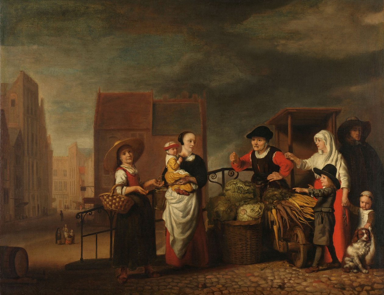 Sebze Pazarı, 1655-65 by Nicolaes Maes