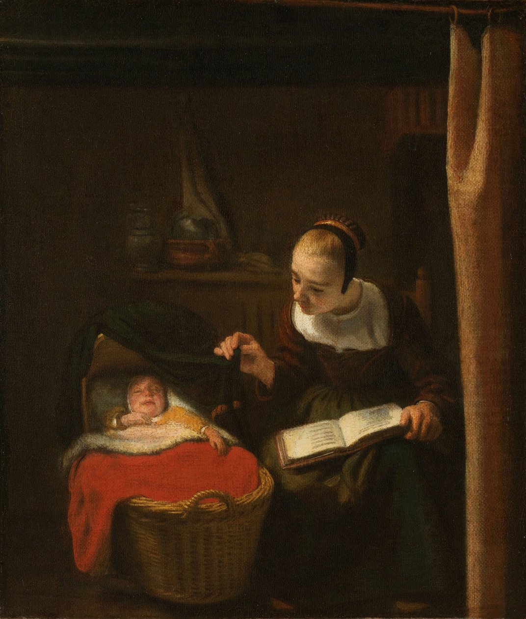 Beşikteki Genç Kadın, 1652-62 by Nicolaes Maes