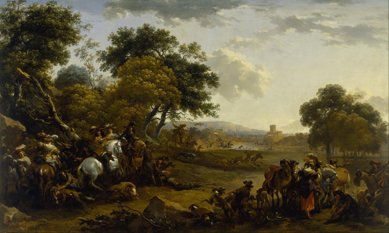 Av Partisi ile Manzara by Nicolaes Pietersz. Berchem