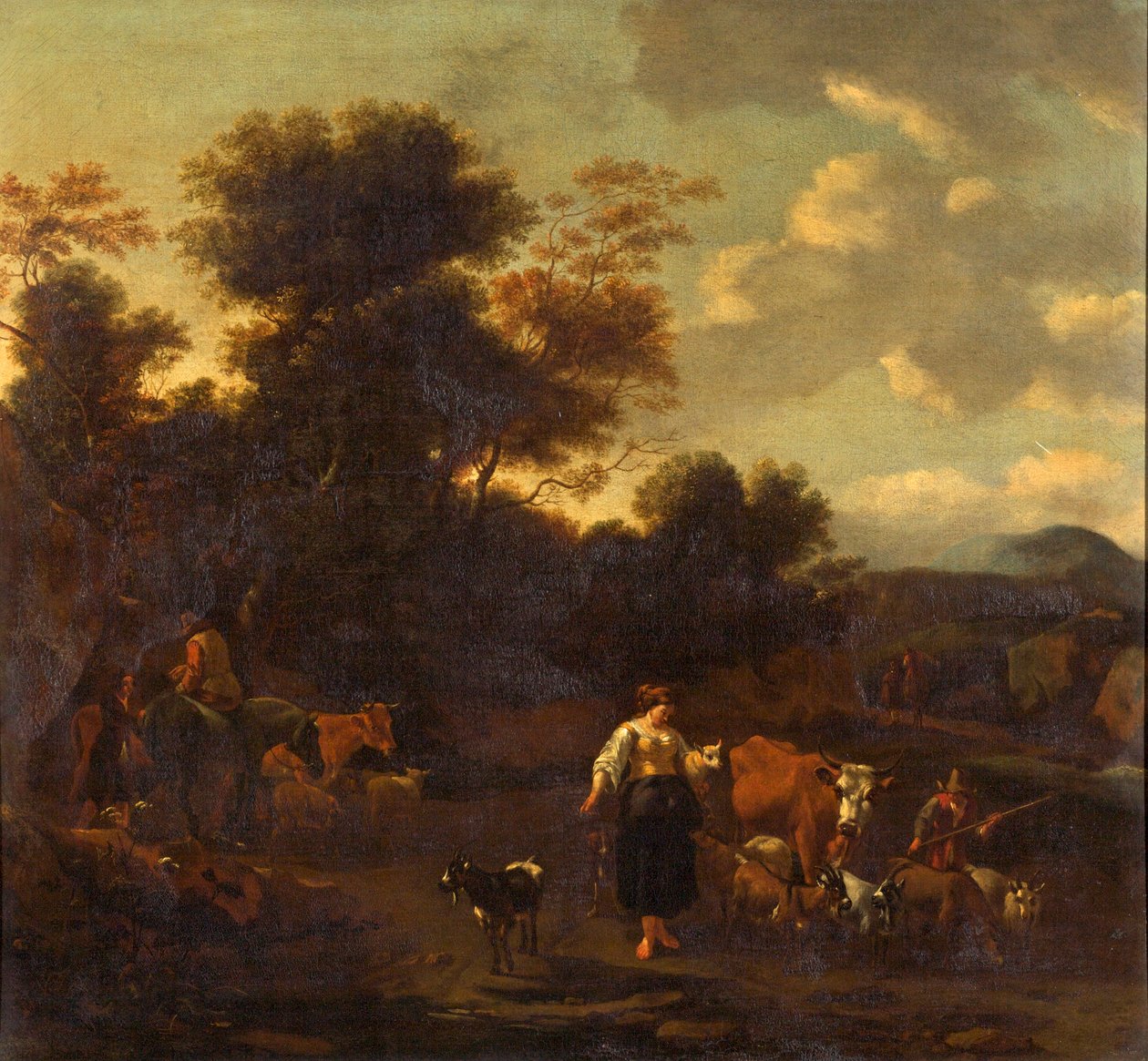 Figürler ve hayvanlarla manzara by Nicolaes Pietersz. Berchem
