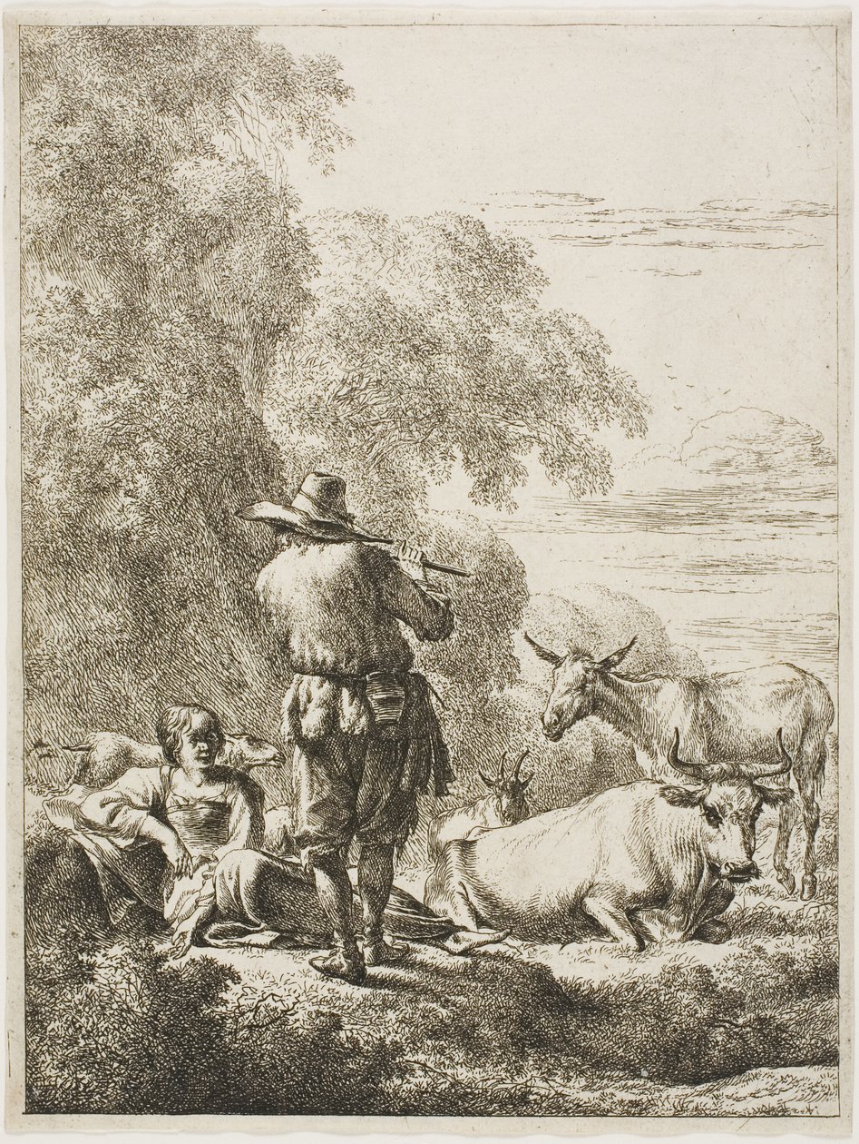 Flüt Çalan Çoban by Nicolaes Berchem