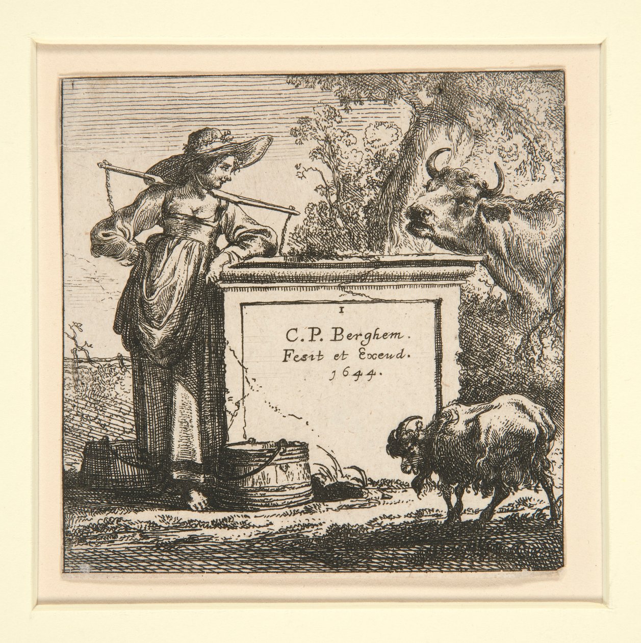 Süt-Hizmetçi ile İnekler Seti by Nicolaes Berchem