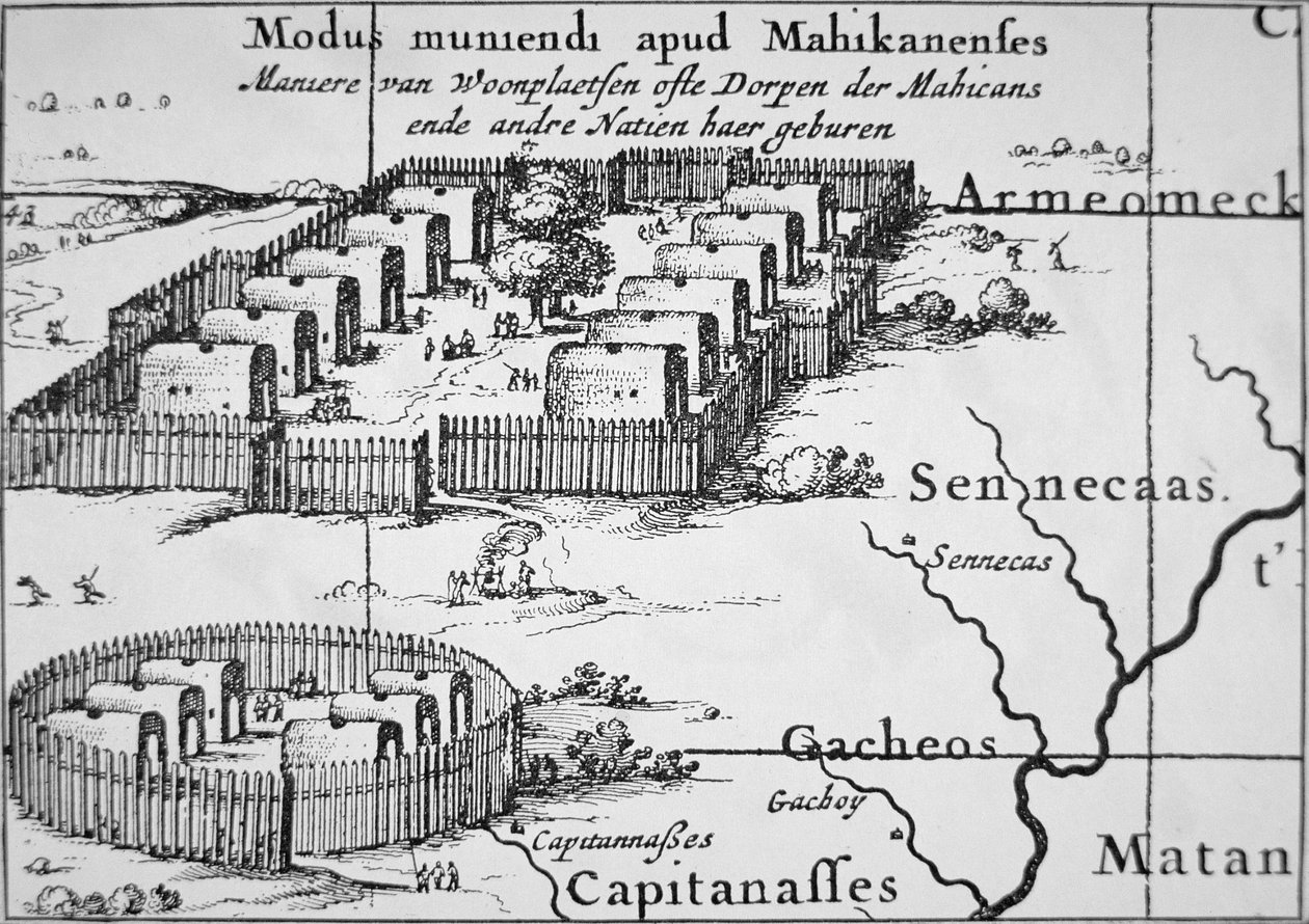 İroquois Köyü by Nicolaes Jansz  Visscher